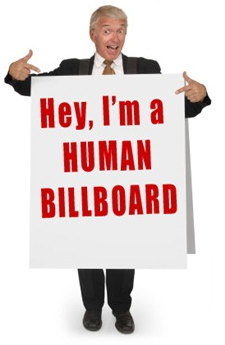 Human billboard boot camp marketing 